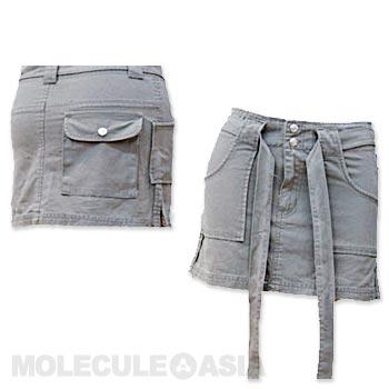 Molecule Belted Bellbottom Cargo Skirt